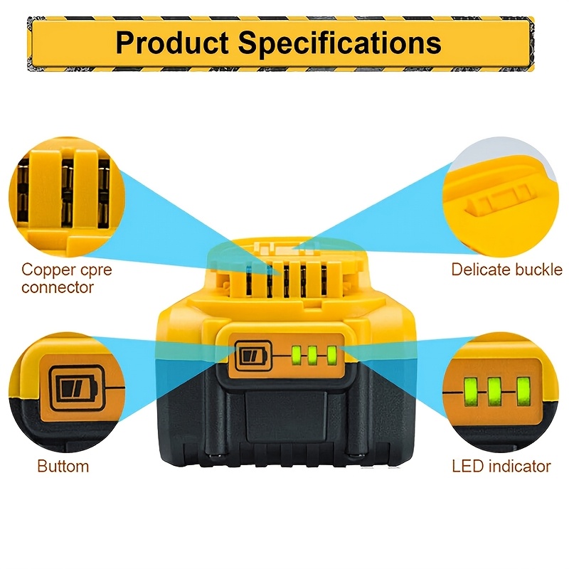 4packs 12 0ah dcb206 replacement 20 battery Temu