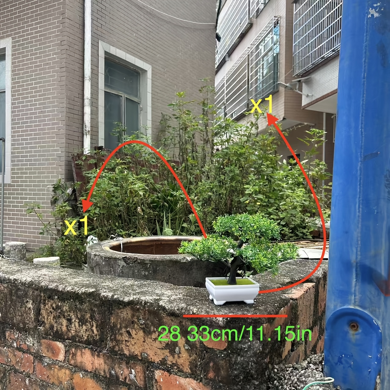 TEMU Light Luxury Artificial Three-pine Landscape Potted Plant With Decorative Pot. The And With Well- Layering. And Leaves Are Realistically To
