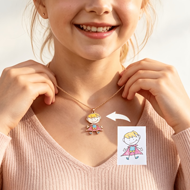 Personalized Bohemian Style Colorful Painting Pendant Necklace