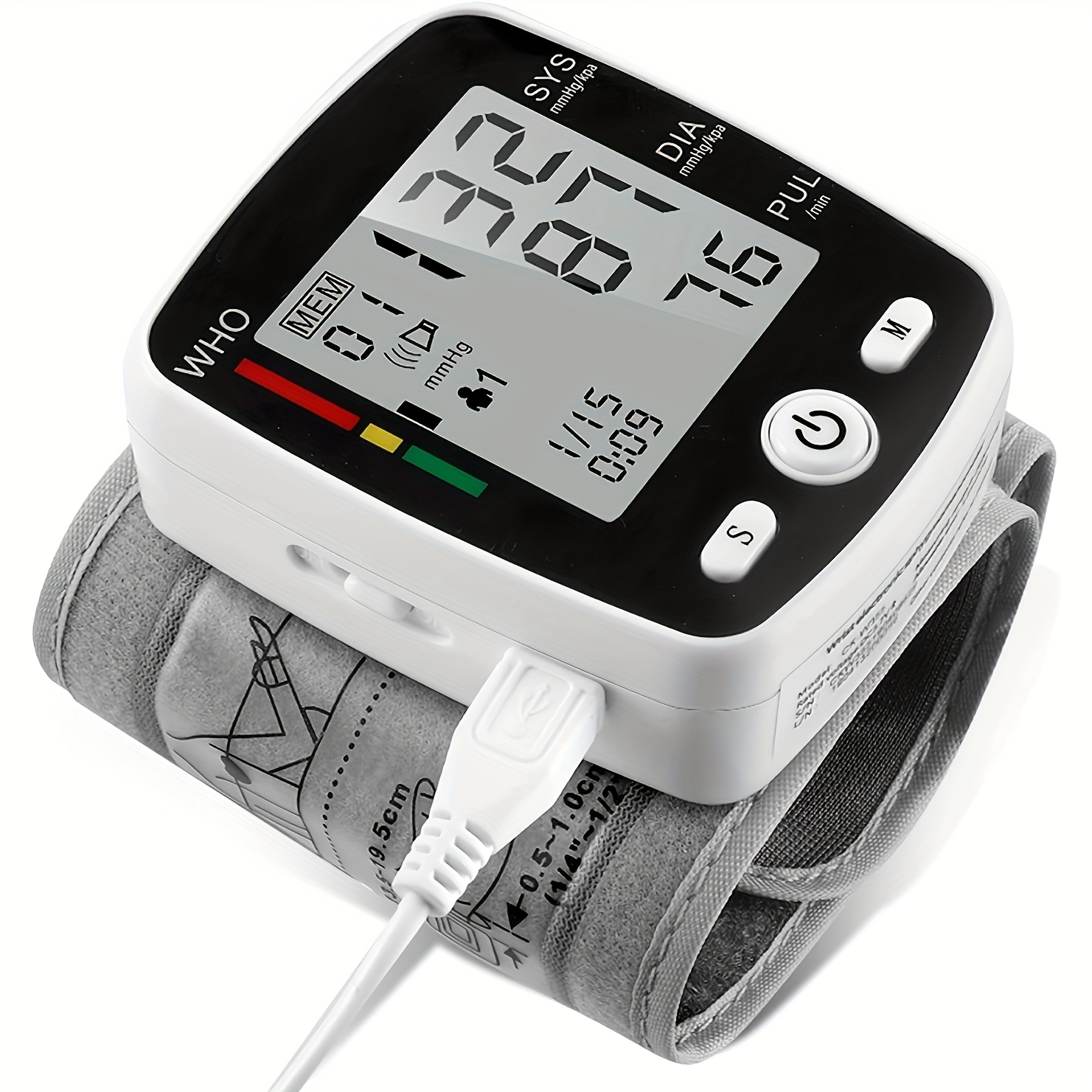   kun rechargeable digital wrist blood pressure monitor with voice broadcast large lcd display portable usb charging 198 reading memory storage adjustable cuff     for   monitoring blood pressure monitor wrist cuff automatic userfriendly design rechargeable device personal health     durable construction healthconscious individuals Product details 4