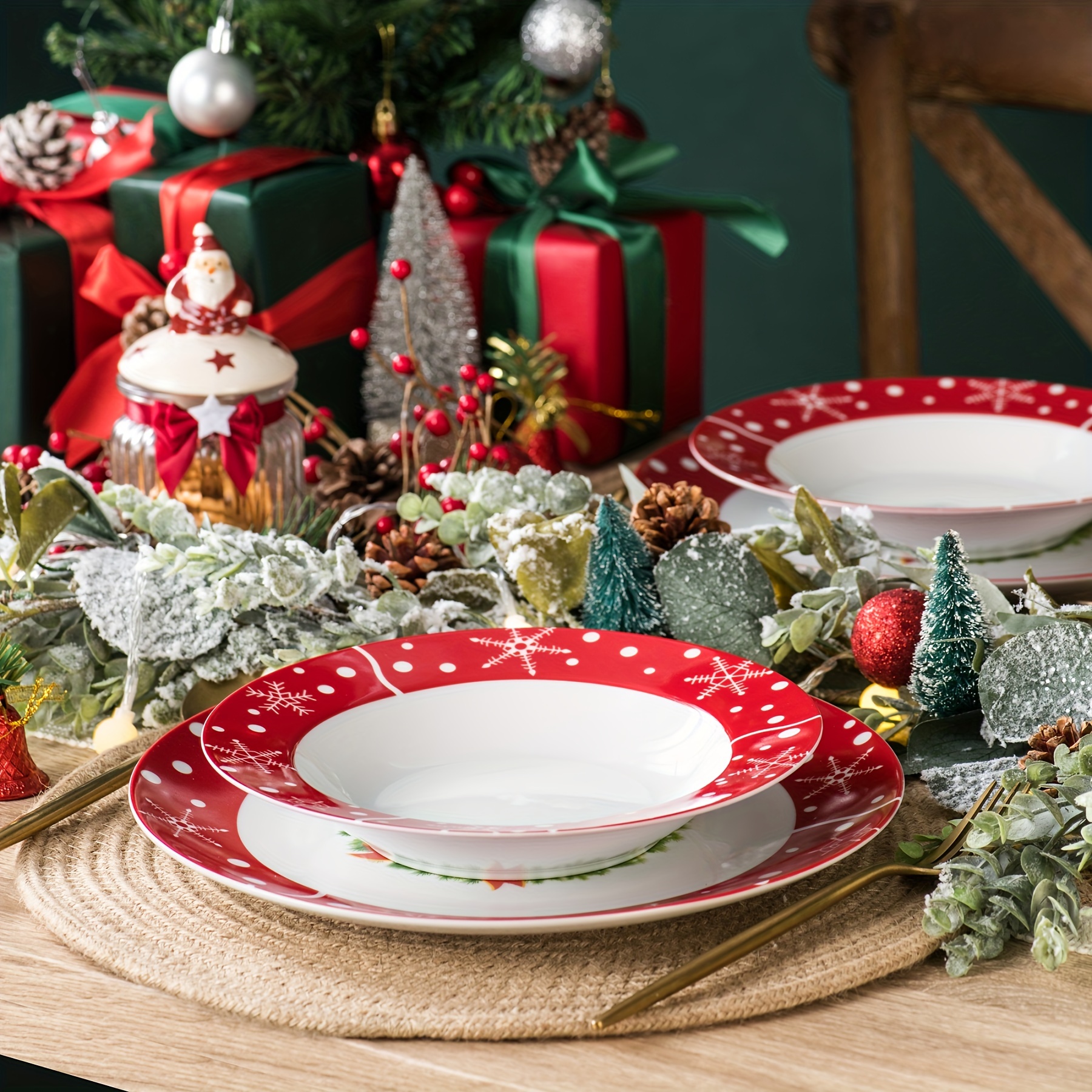 Amazon Christmas Plastic Dinner Plates 100 Pcs Golden Disposable