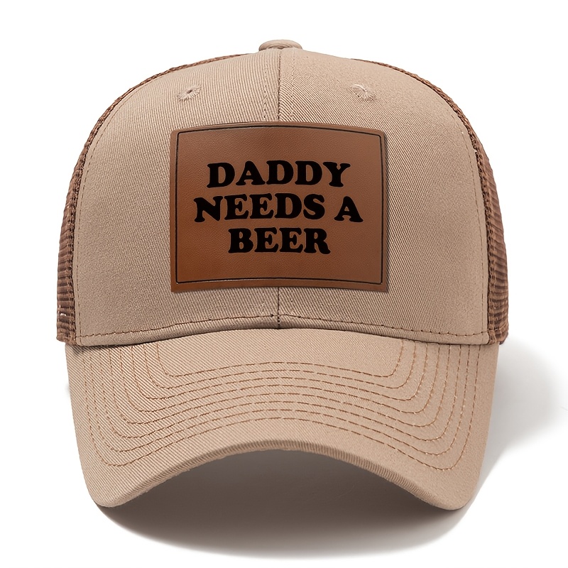 TEMU A Unisex Fashion Versatile "daddy Needs A Beer" Baseball Cap, Featuring Vintage Washed Outdoor Lightweight Curved Brim Design. Suitable For