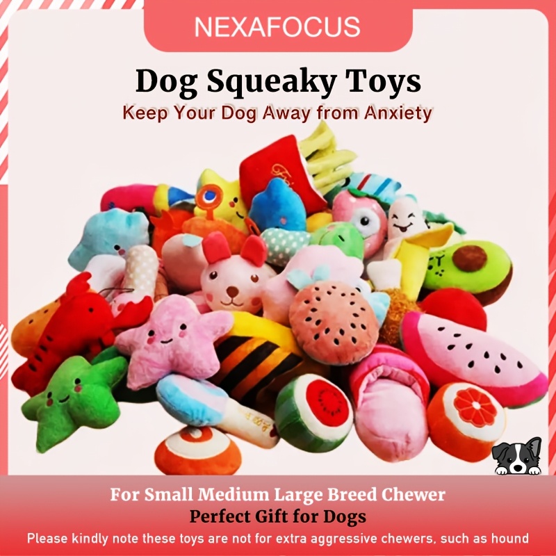 

12 Pet Plush Sound Toys, Fruit Series, Scratch-resistant And Bite-resistant, Dog Teething, Pet Self-entertainment Plush Toys