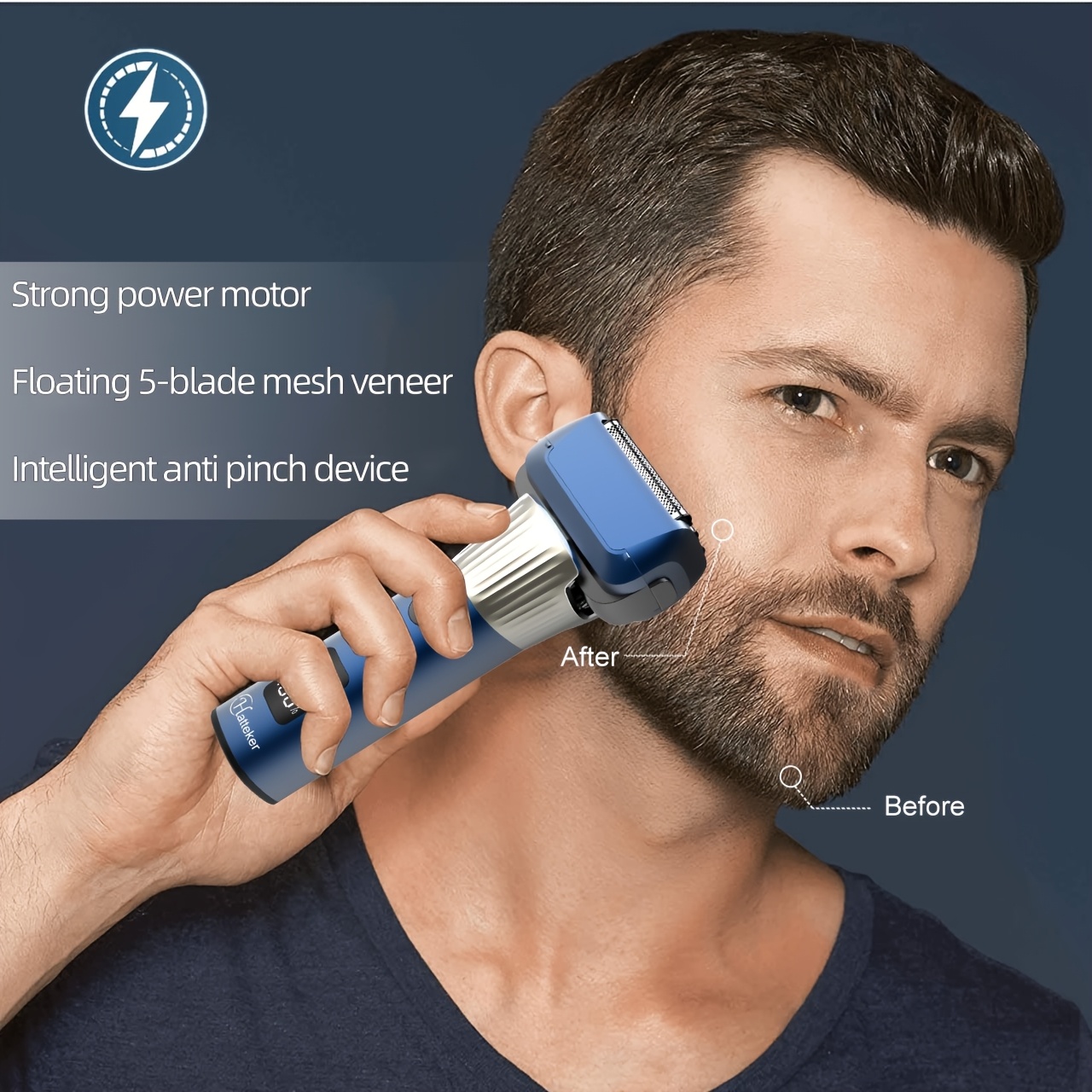 HATTEKER Heren Haarstylist Draadloze Haartrimmers En Trimmers Set, Verzorging Gezicht, Baard En Lichaam, Beste Draadloze Haartrimmer Voor Heren