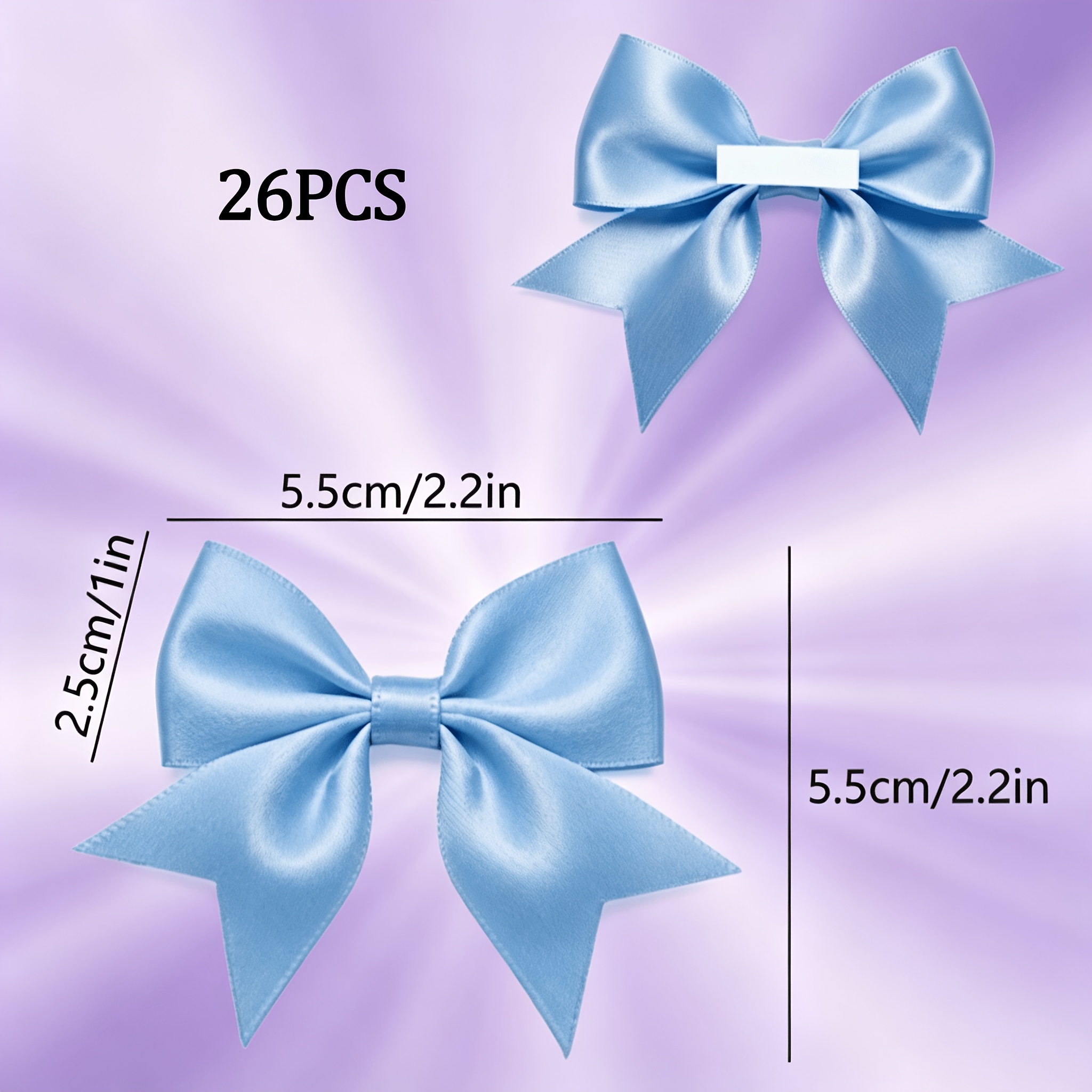 TEMU Blue Double Tail Mini Bow 26pcs Multi-use Decor Bows For Baptism Birthday Shower Gift Bags Table Centerpiece Flower Wreath Wine Bottle Halloween