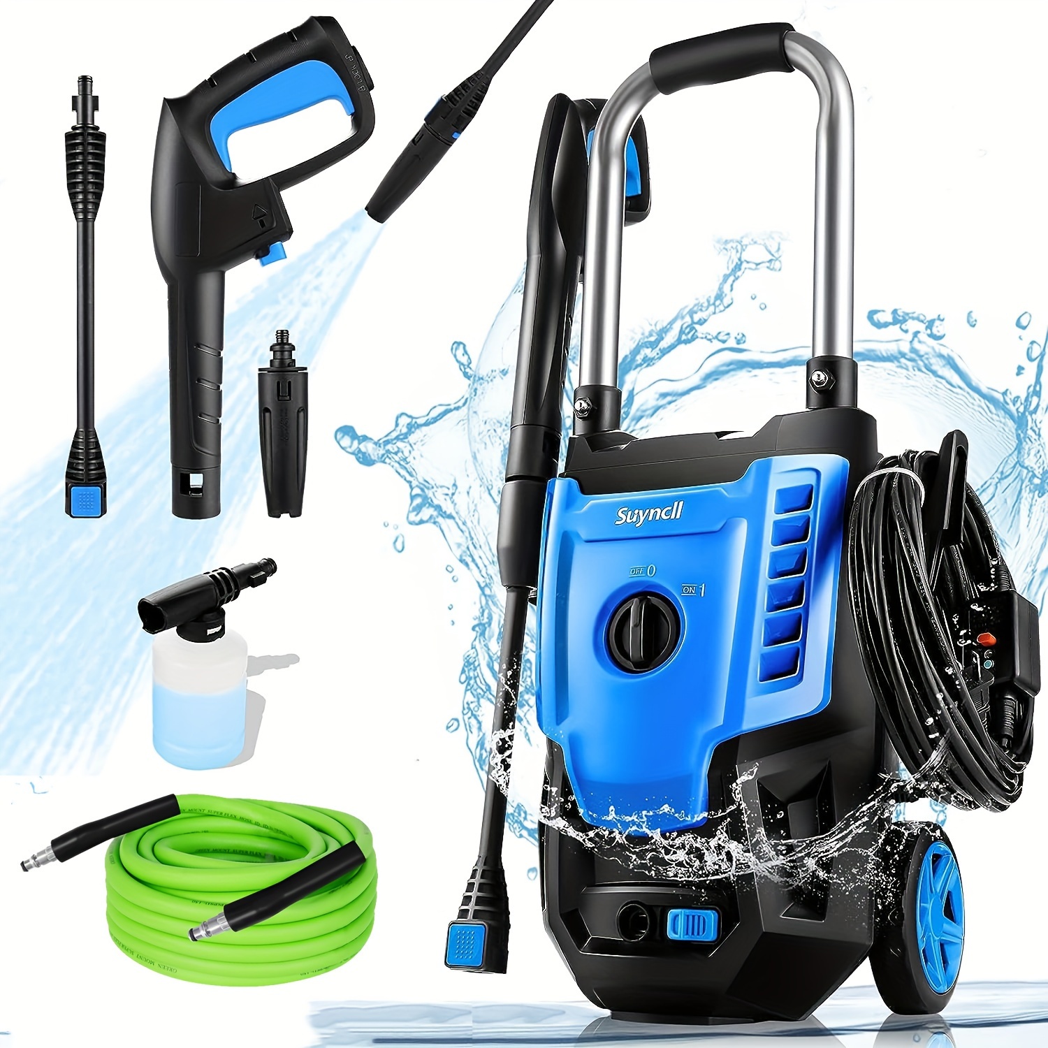 

Homdox, 1800w Electric Pressure Washer, Maximum 2.5 Gpm High Power Cleaner, With Multi-functional Nozzle And Foam Cannon, Suitable For Cleaning Cars, Patios, And Floors.