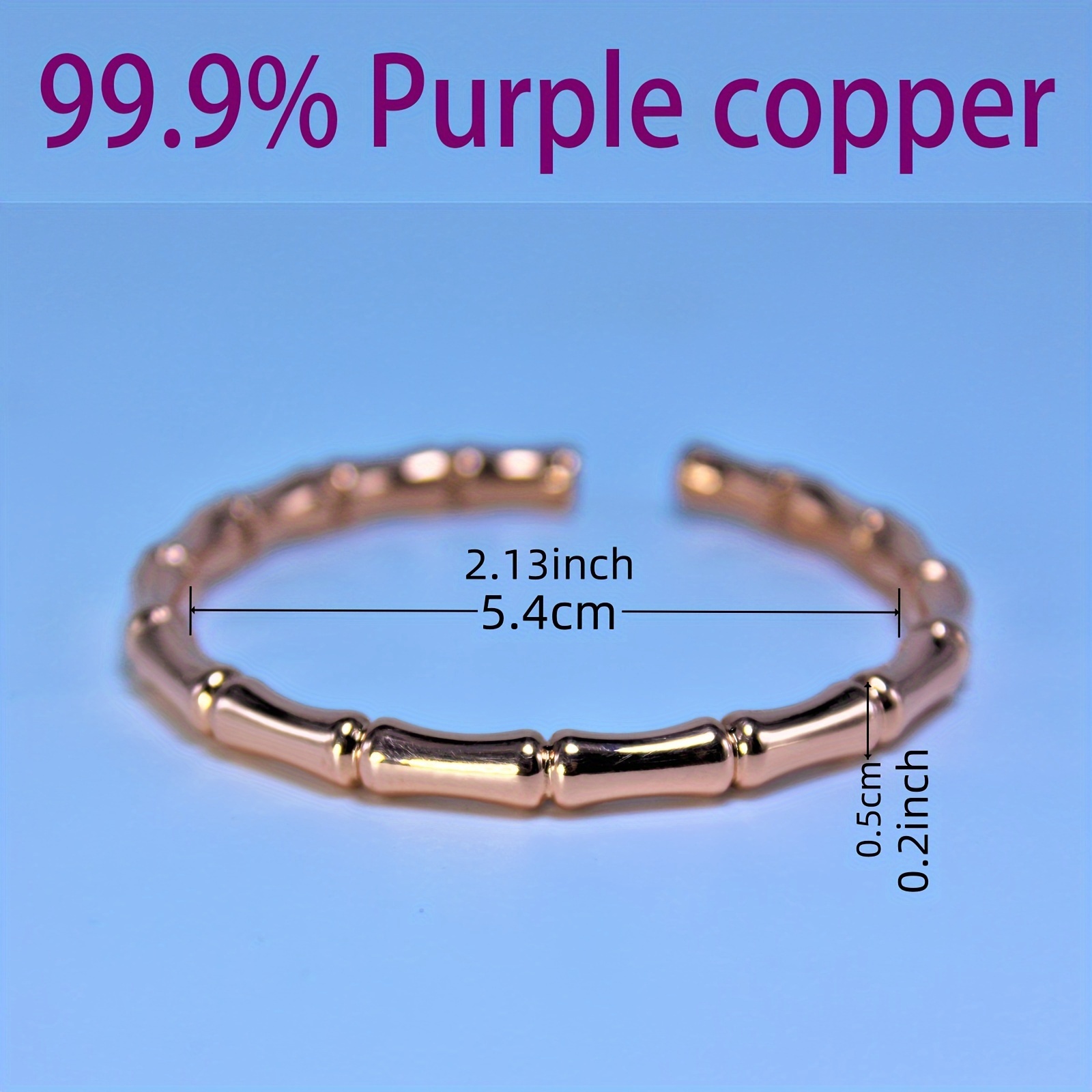 Minimalist Purple Bronze Cuff Bracelet Sleek Rectangular Link Versatile Jewelry