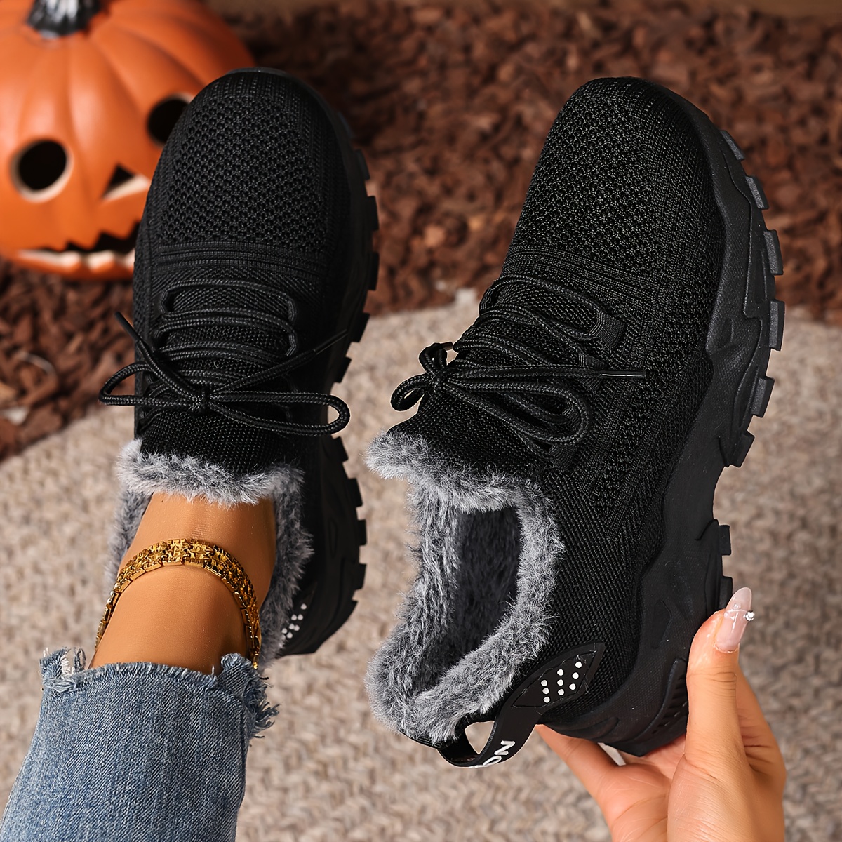 Image of Zosivc Women's Winter Warm Sneakers With - Lightweight Thermal Suitable For Weather, Sneakes For Daily Wear, Outfits &