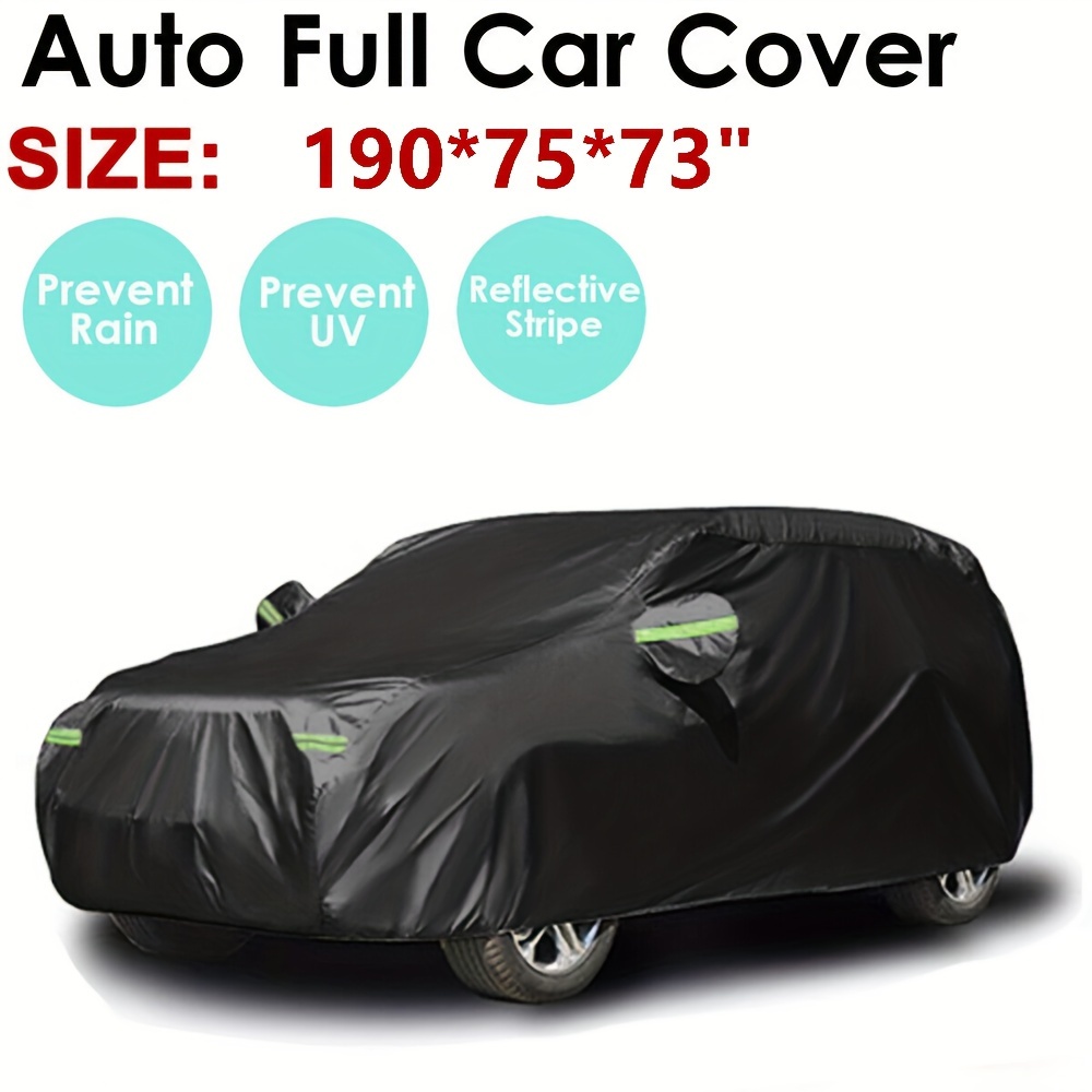 

Duty Waterproof Full Car Cover Outdoor Uv Snow Dust Rain Resistant Protection All Weather, 190x75x73 Inch