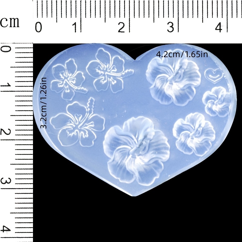 TEMU 1pc 3d Floral Nail Carving Silicone Mold, Spring Summer Hibiscus Pattern, 5- Nail Silicone Mold, Reusable Nail Gel Stamping Template, Nail Salon