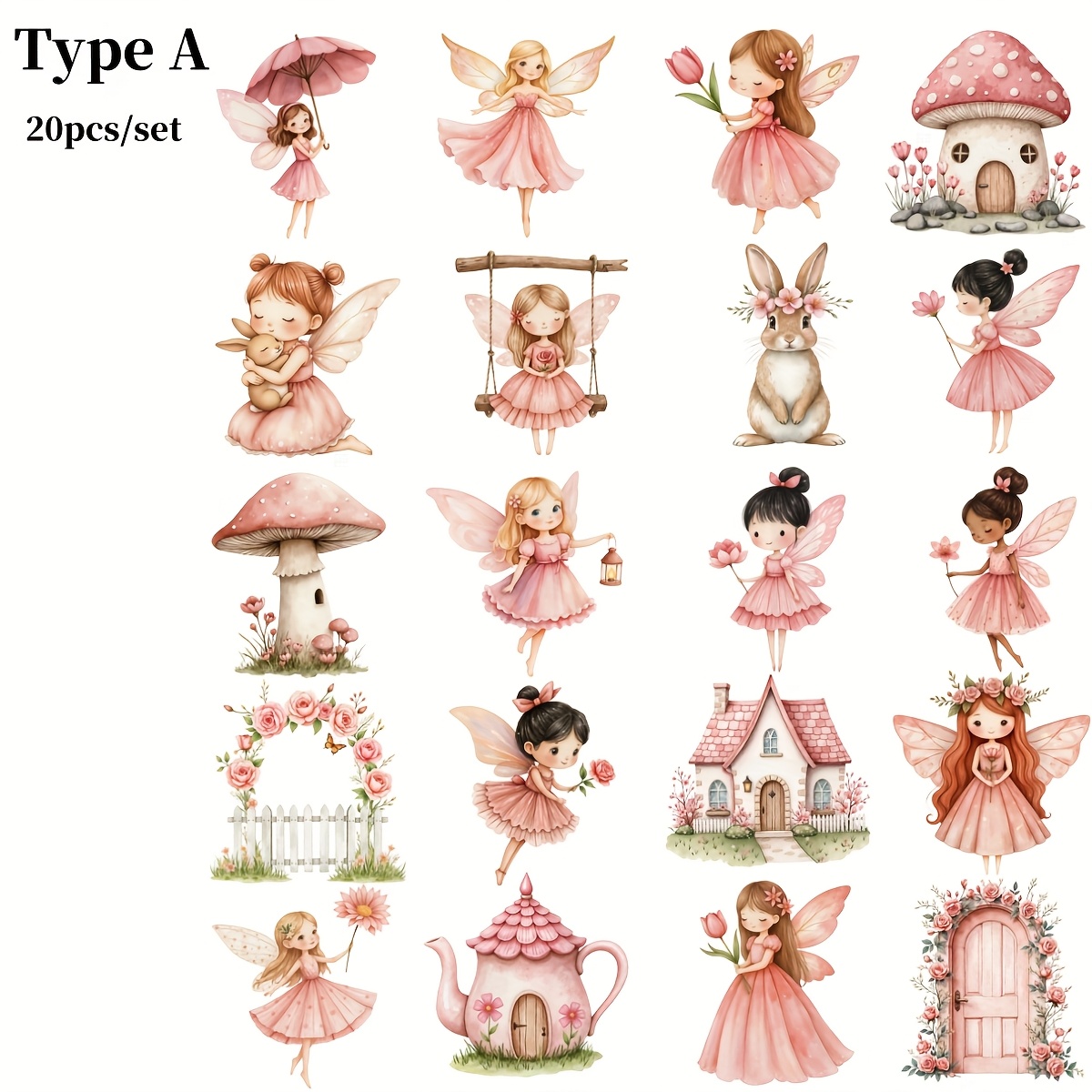 Image of 20pcs/set Creative Retro Mushroom Garden Flower Sticker Decoration Handmade Diary Sticker Decoration Travel Notebook Sticker Diary Sticker Magazine Decoration