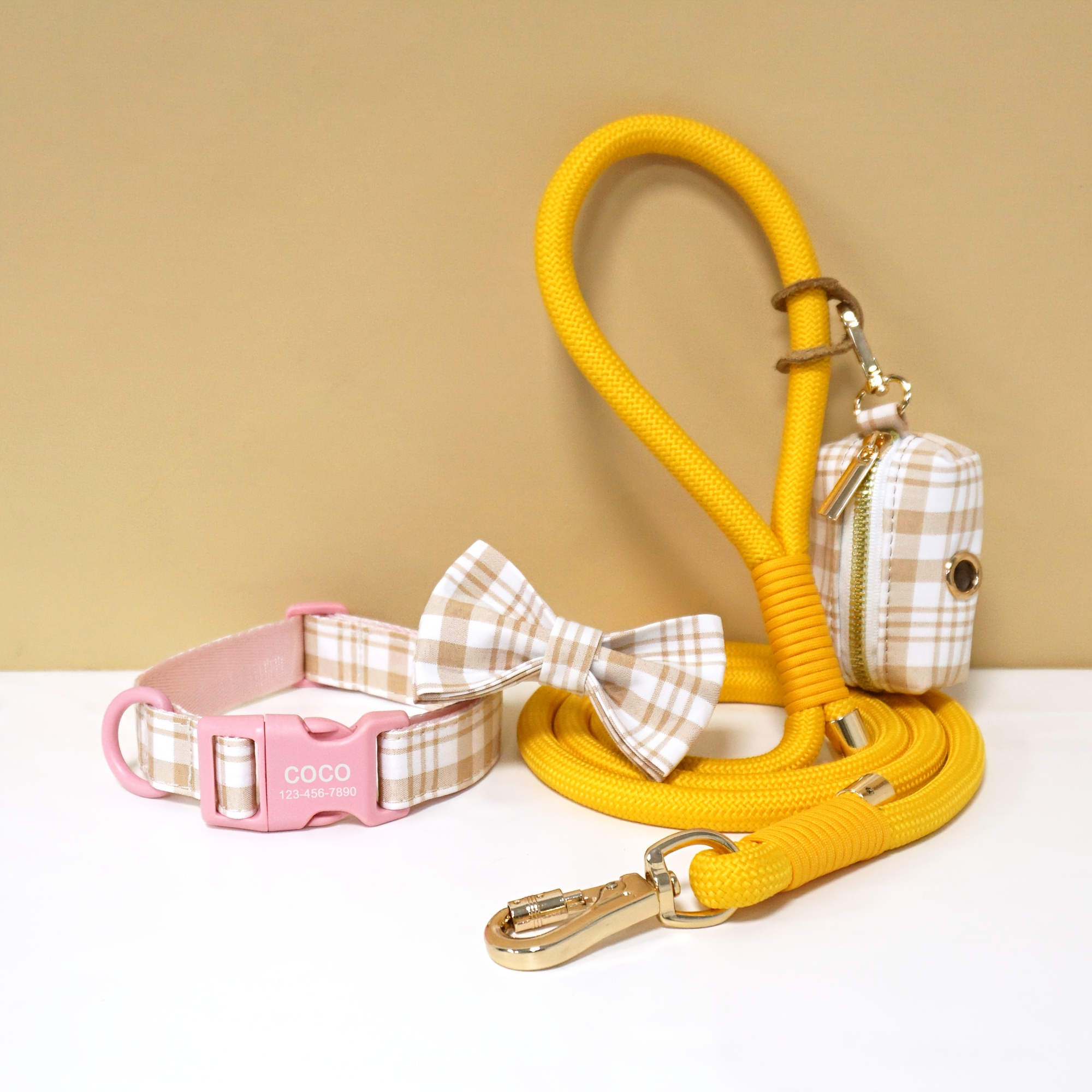 4pcs Cute Colorful Adjustable Pet Dog Collars with Bow Tie