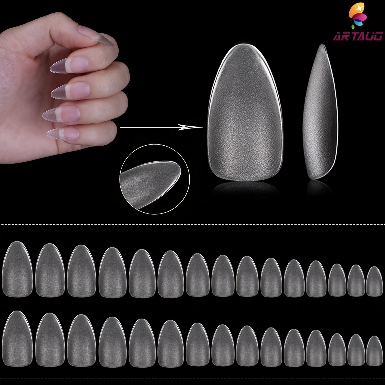 121 pièces (120 ongles   + 1 sac demballage) pièces dongles pointues givrées de qualité supérieure, non  , entièrement adhésives, légères et adaptées   et au bricolage à domicile, ces ongles sadaptent     bords qui se recourbent