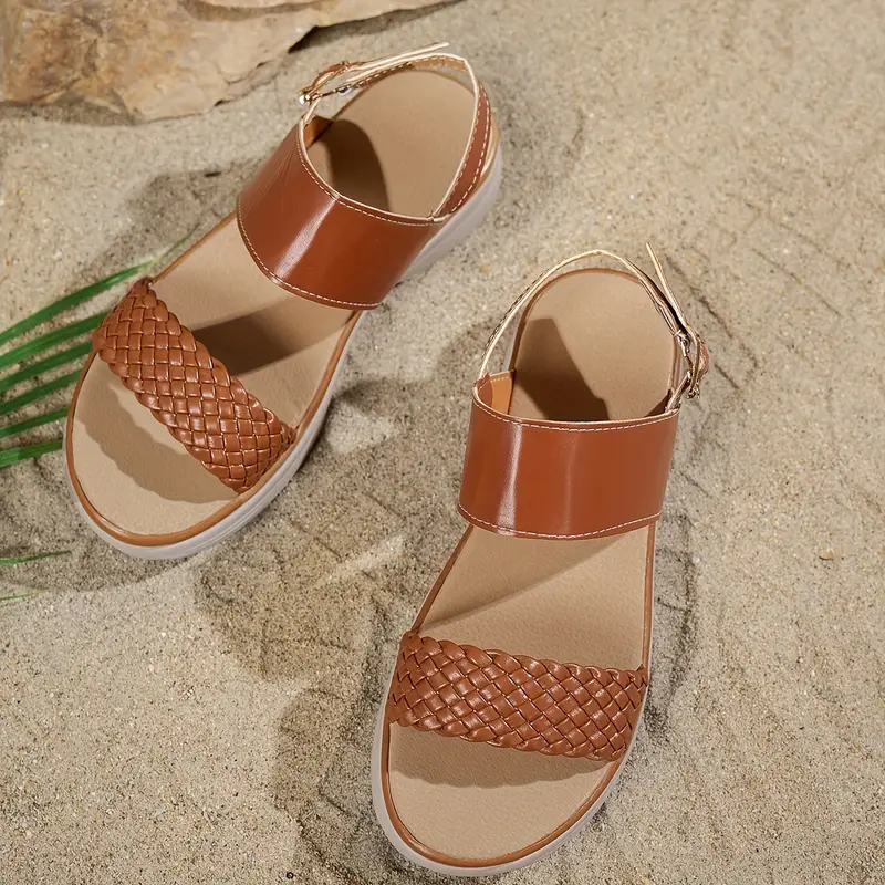 womens casual flat sandals elegant summer with adjustable straps open toe design synthetic cover pu sole for casual summer footwear strappy sandals able footwear Product details 5