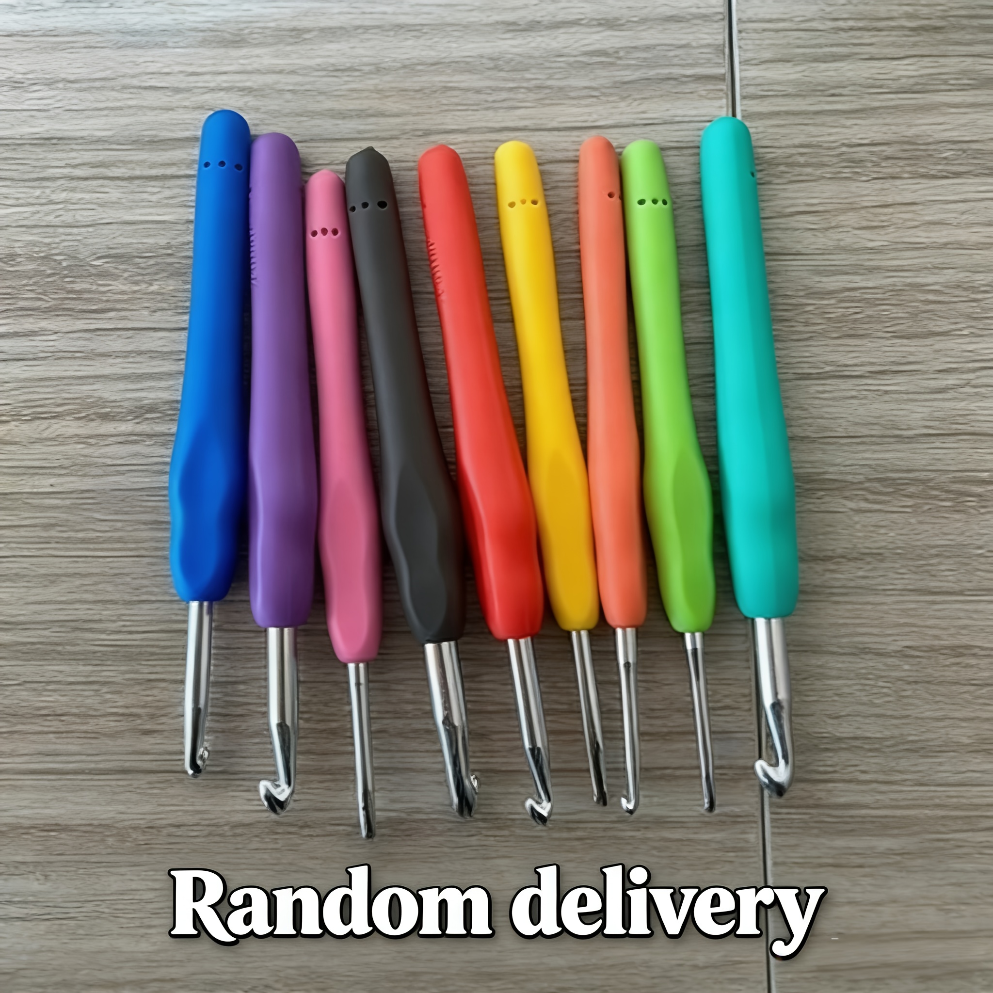 TEMU 1pc Of Crochet A Random Color, Featuring An Ergonomic Handle, With Sizes Ranging From 2mm To 6mm, Ideal For Beginner Adults. Comes With A