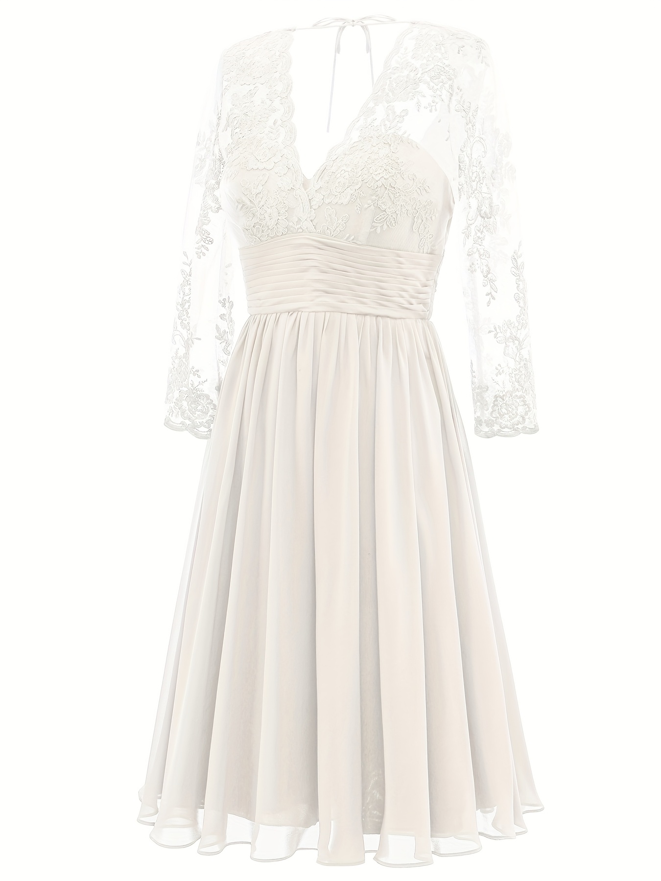 embroidered lace fit and flare dress Sample Sale