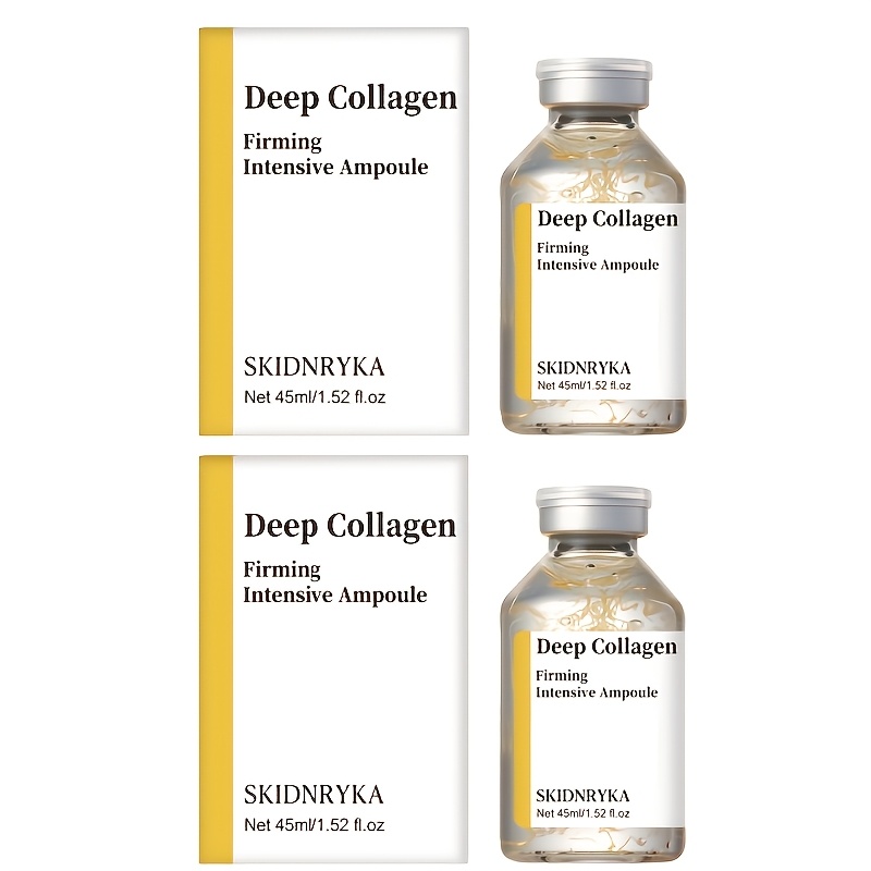 TEMU Free 2pcs Collagen 2-pcs*45ml, Enriched With Niacinamide And Hyaluronic Acid, For Deep Hydration, Collagen Firming, Plumping, Light Beige, And