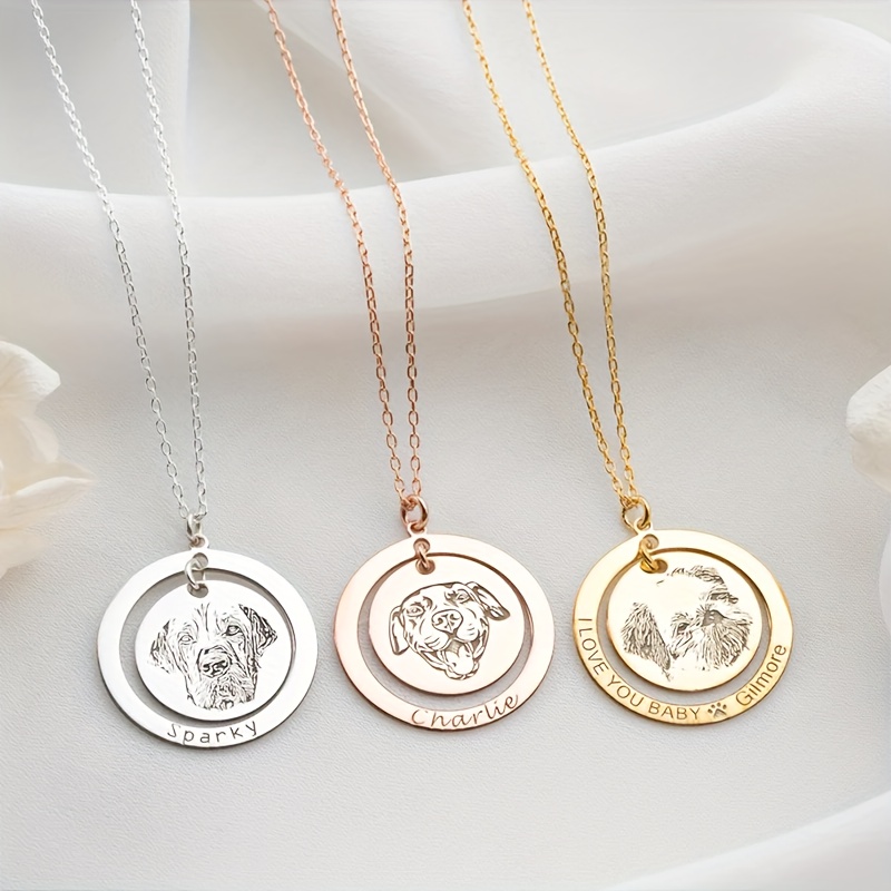 Custom Engraved Pet Memorial Disc Pendant — Personalized Keepsake