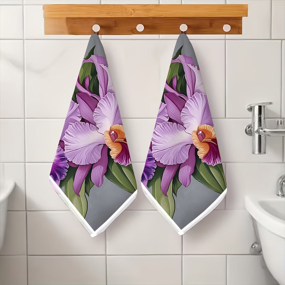 TEMU 2pcs Hand Towel With Theme, Multifunctional And Reusable, For Kitchen Dishwashing, Car Wiping, Etc., Suitable For Bathroom, Restroom, Kitchen,