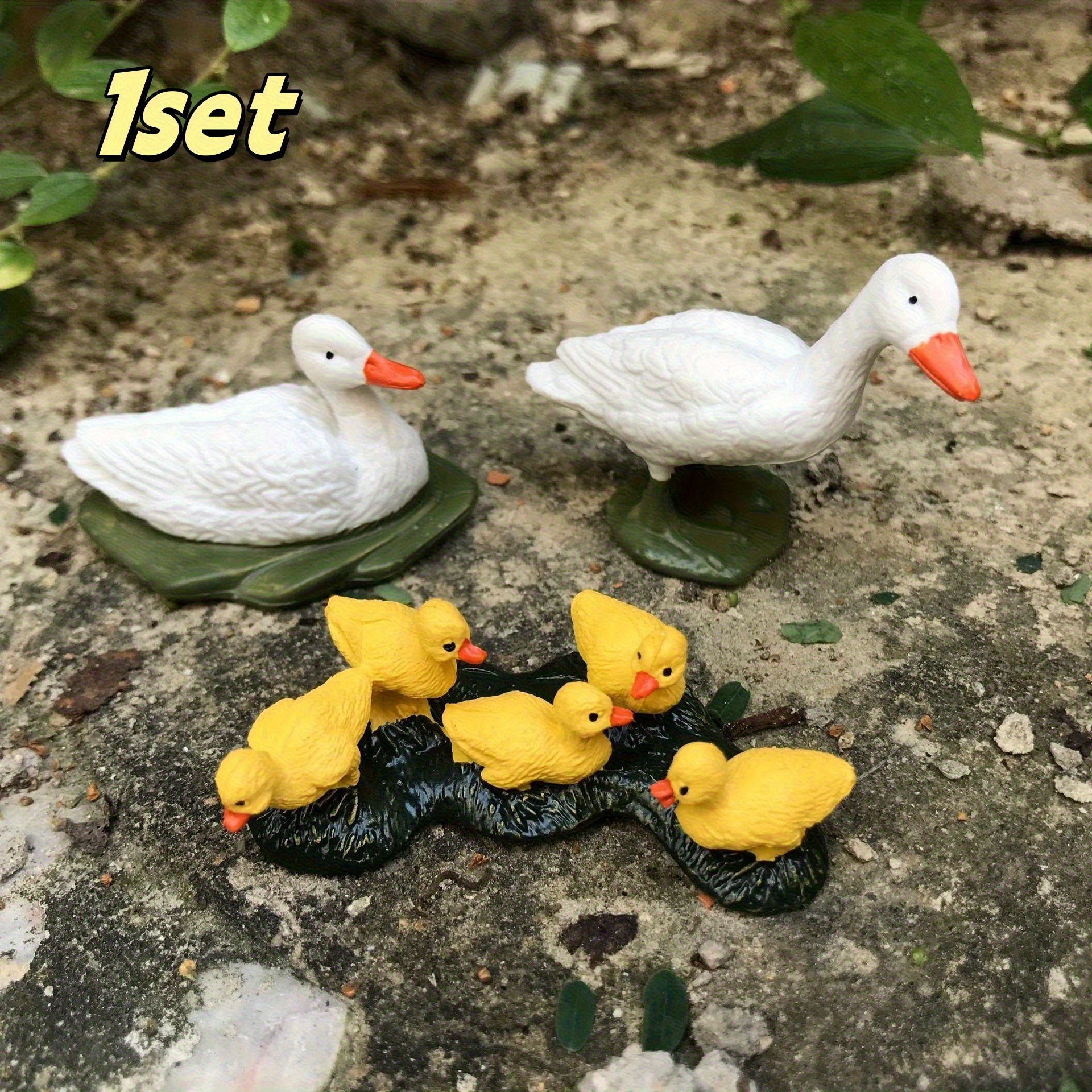 Image of 1 Set, Simulation Solid Duck Model Ornament, Suitable For Courtyard Gardening Decoration, Courtyard Micro Decoration, Plant Decoration