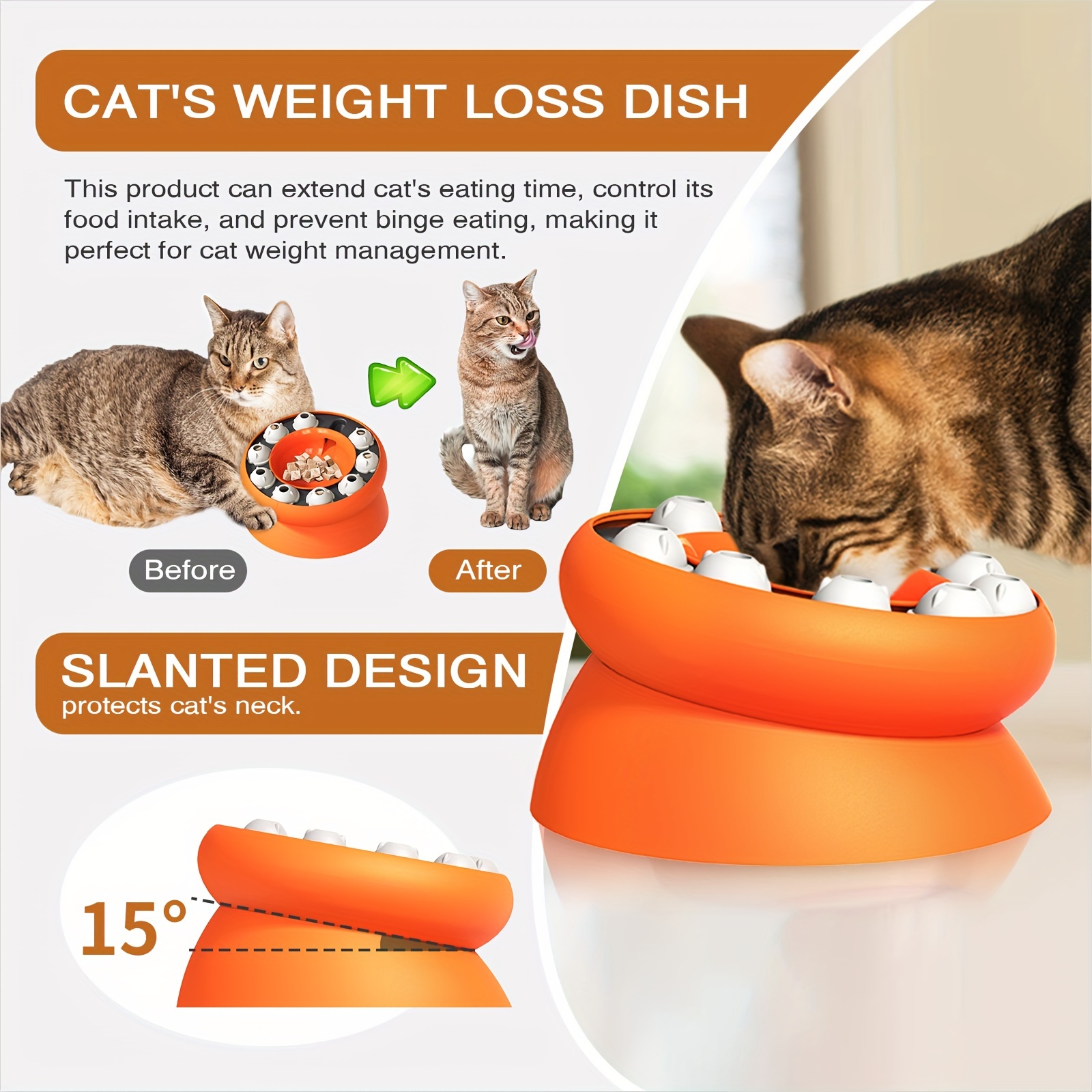 1pc Pet Puzzle Toy Slow Feeder Cat Bowl Interactive Rotating Cat Food Treat Leakage Feeder Toy Cat Training Toy