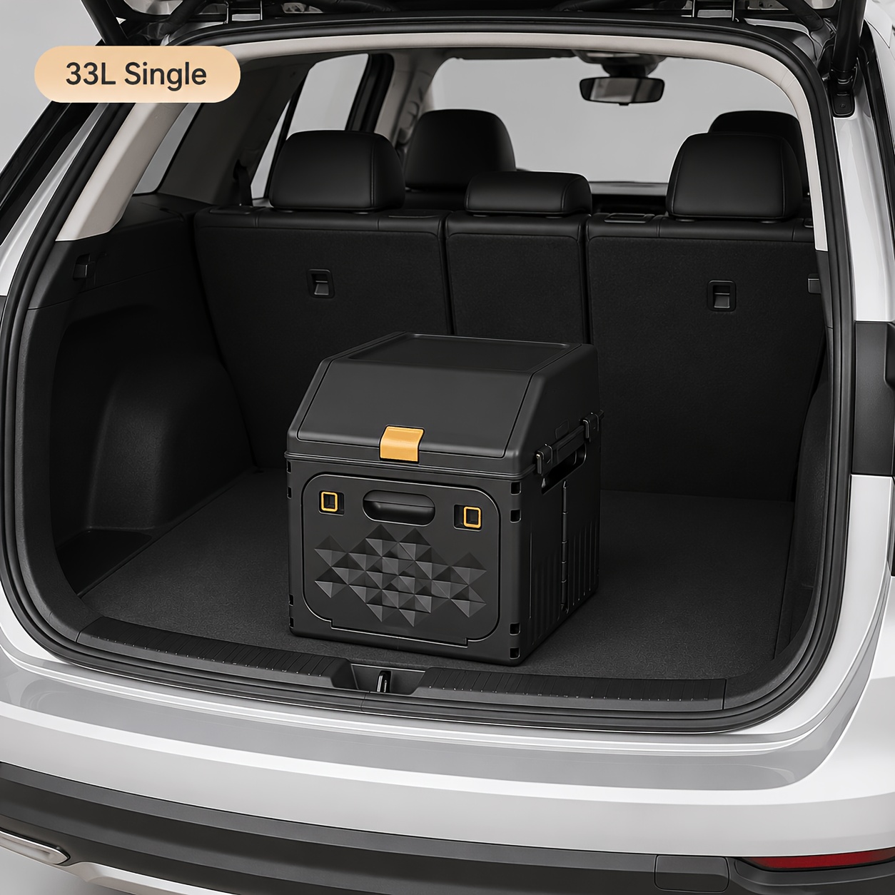 Image of Portable Outdoor Storage Box, 33l/66l Foldable Car Trunk Organizer, Double-opening Design For , Large Capacity Storage Box, Suitable For Camping And Home Use
