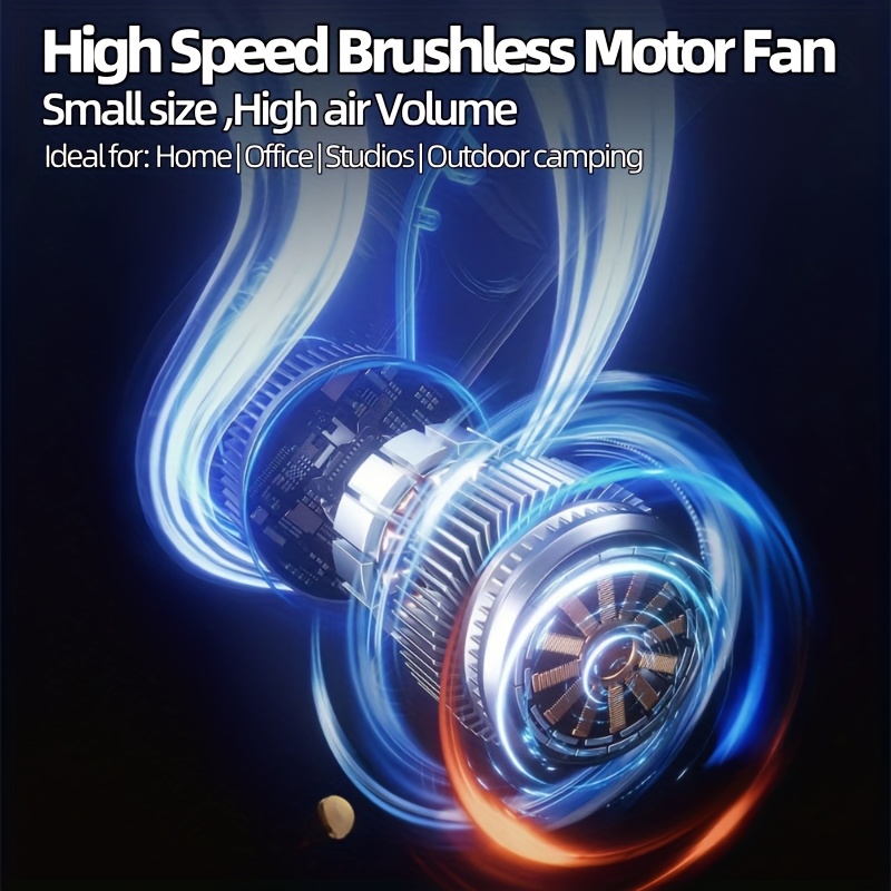 Portable Solar Fan with LED Night Light & Flashlight - USB Rechargeable