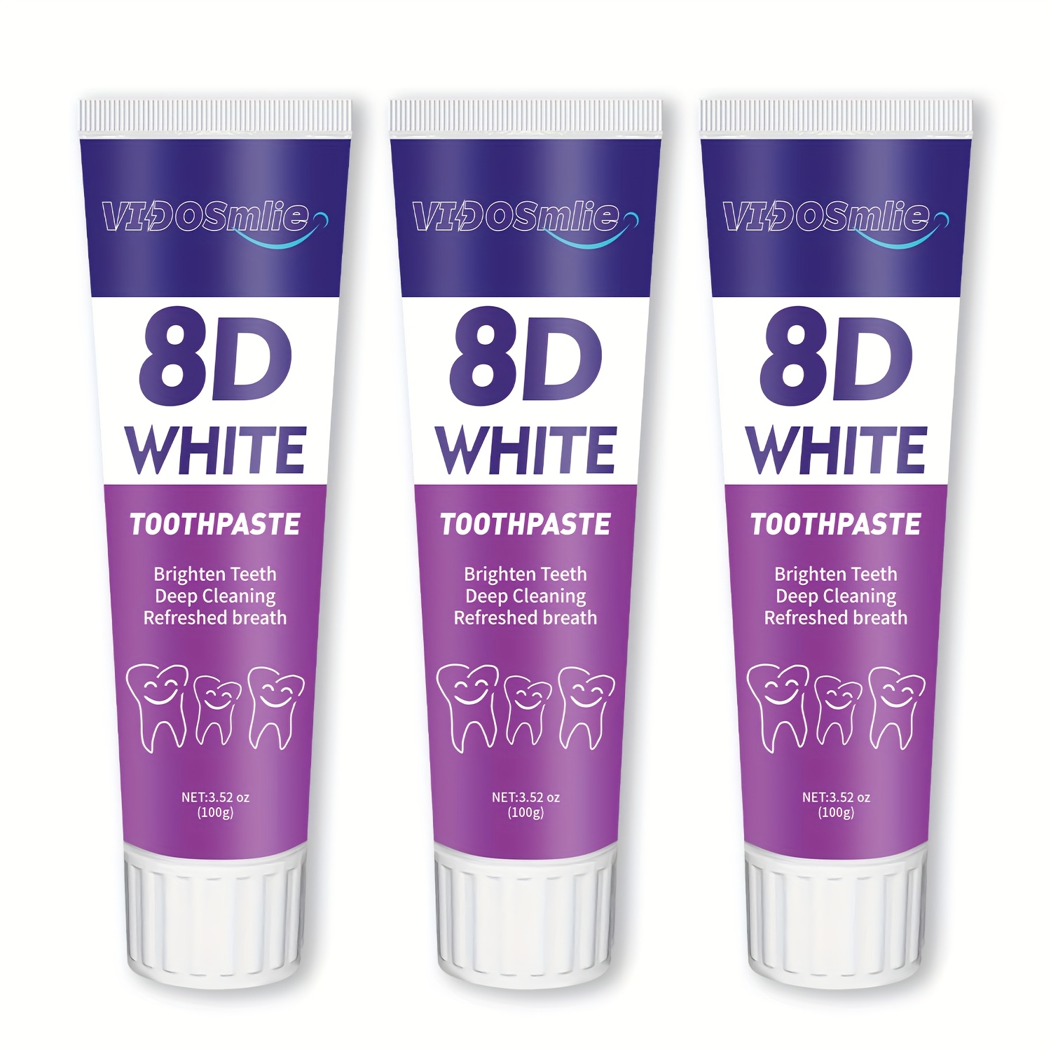 Image of 1pc/3pcs Of 8d Purple Toothpaste, Cleans Teeth, Breath, Family Set