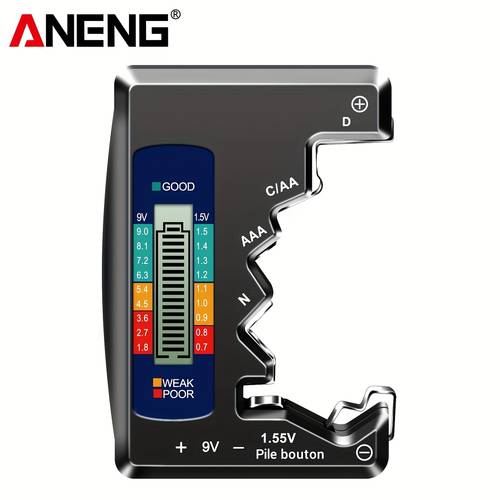 digitaler lithium batterietester - universeller aa aaa d n 9v 1.55v kapazitätsprüfer mit lastanalysator, farbcodierten ergebnissen (gut/ /schwach/ ), kompaktes design für zuhause & professionelle nutzung, batterietester, professioneller batterietester, benutzerfreundliche oberfläche, robuste konstruktion
