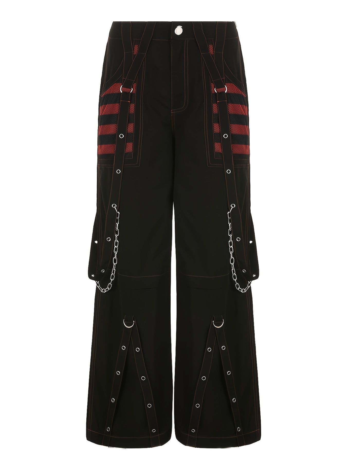 women's gothic wide leg pants vintage style striped mesh - Temu