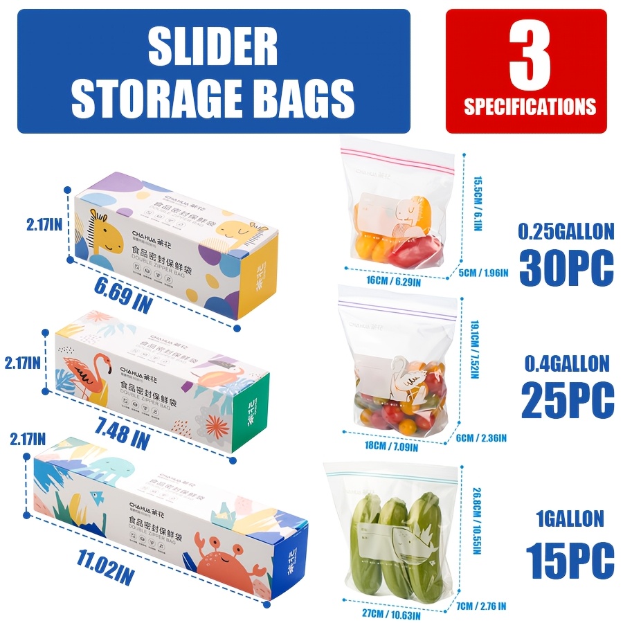 TEMU 70/60/50/30/25/15pcs Vacuum Food Storage Bags, Reusable Transparent Plastic Food Storage Bags, Kitchen Organization And Storage, Refrigerator