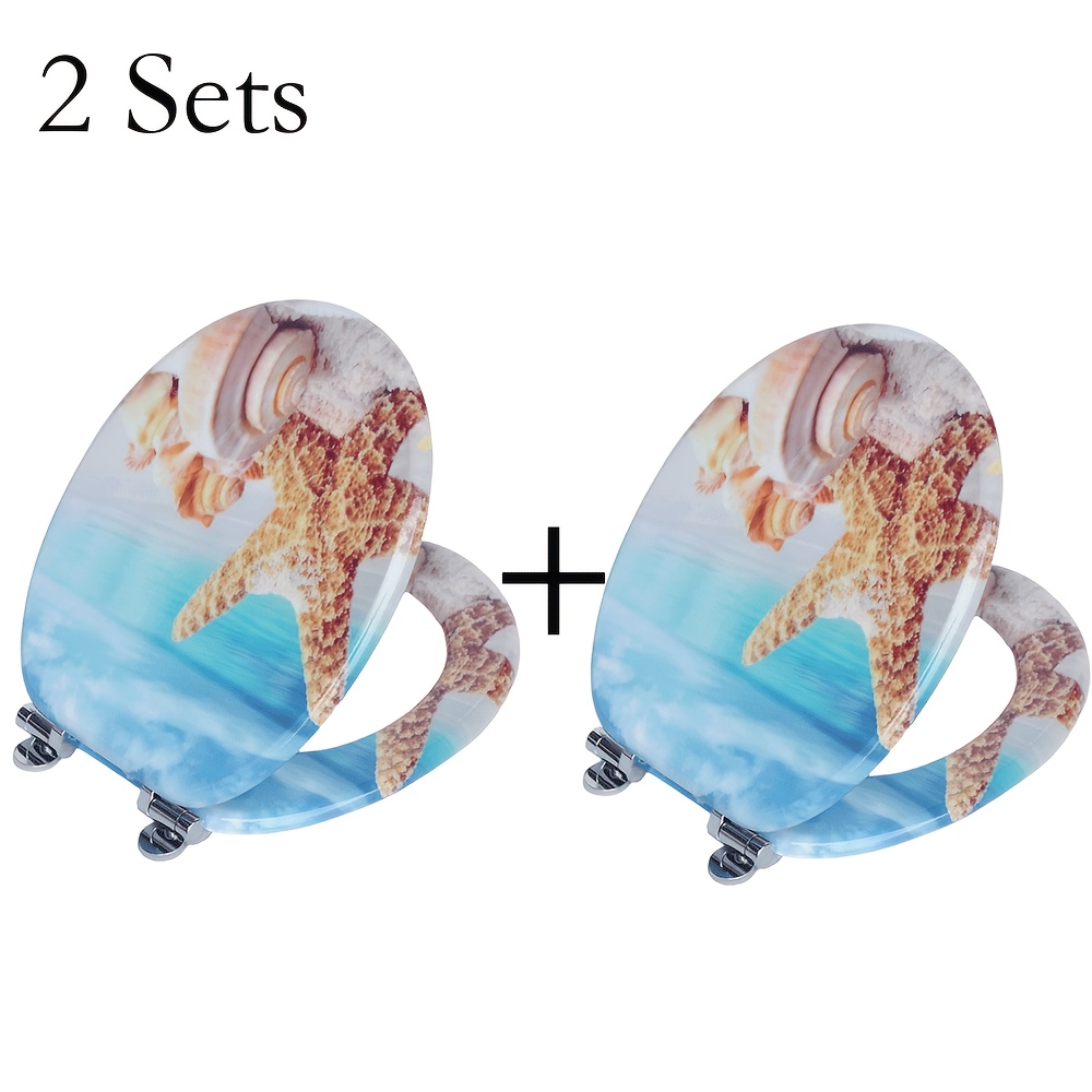 Savings! Sinobath Premium Toilet Seat Featuring A System, Mdf , And Pvc End (starfish Design)
