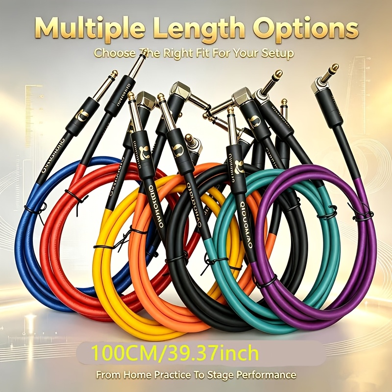 7pcs Right Angle Amplifier Cable Set for Electric Guitar