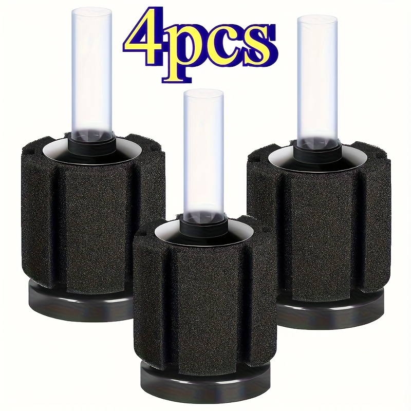 TEMU 4pcs Sponge Filter, Small Pneumatic Filter, Aquarium Nanobiosponge Filter, Easy To Clean Silent Filter, Provides Mechanical Filtration And