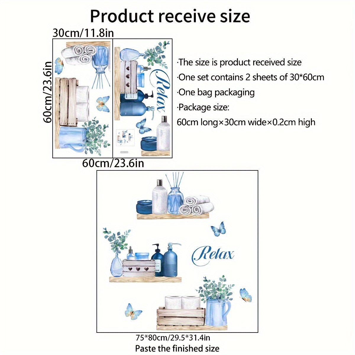 Image of 1 Set Of 2 Plant Vase Wall Stickers For Background Wall, Bathroom Decoration Wall Stickers, Self-adhesive Wall Stickers (ms8374-nh)
