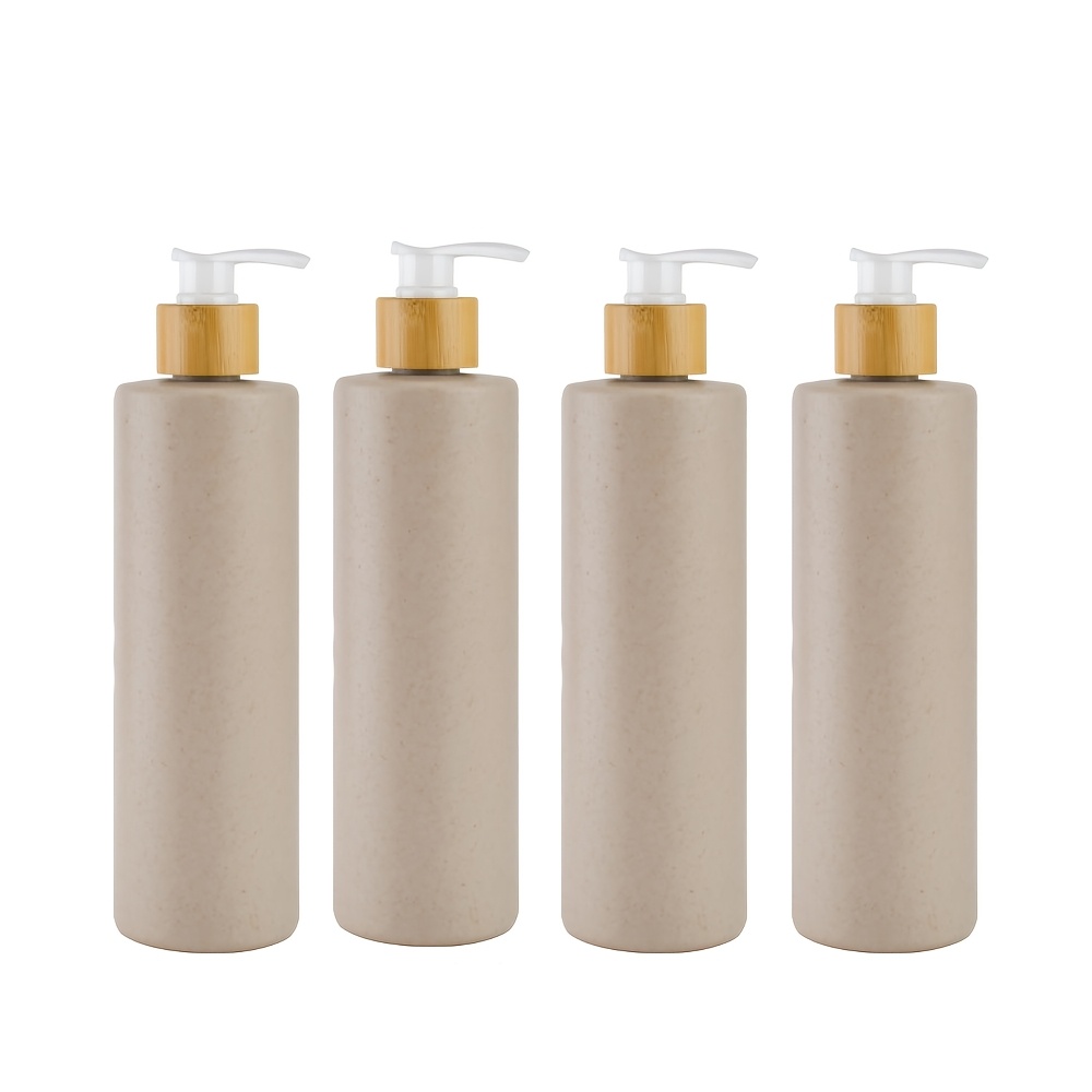 TEMU Juego de 4 dispensadores de jabón para baño, para champú y acondicionador, recargables con botellas de champú de 13.5 onzas (400 ), con cabezal