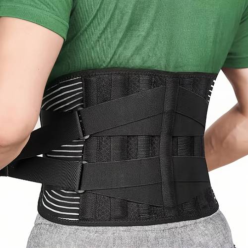 adjustable black lumbar support belt with hook and loop fastener closure modal spine back brace for men and women hand wash only lumbar support accessory ergonomic support belt modal fabric belt