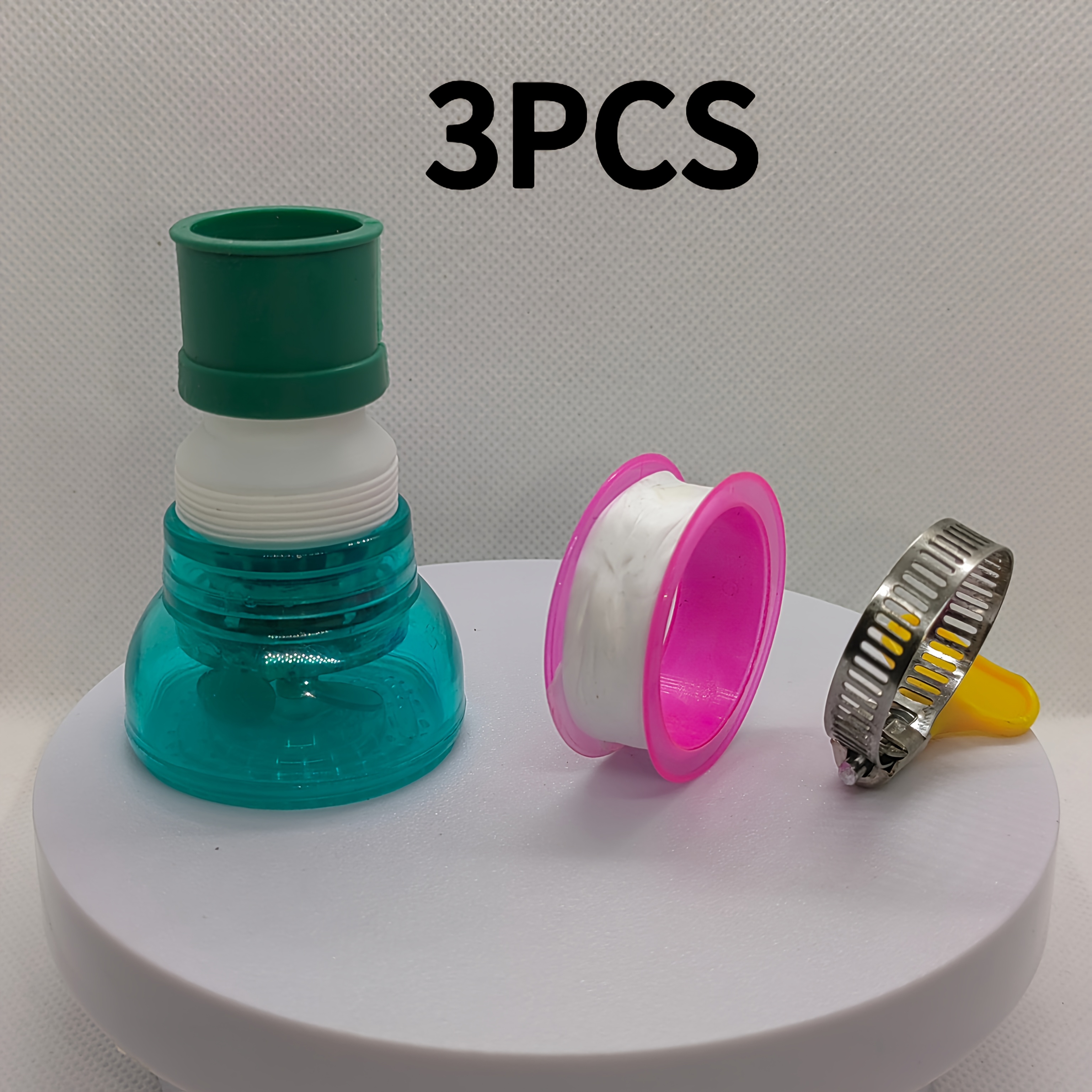 Image of 3pcs Set Of Universal Swivel Kitchen Faucet Extenders, 360-degree Water Savers, Kitchen And Bathroom Additions