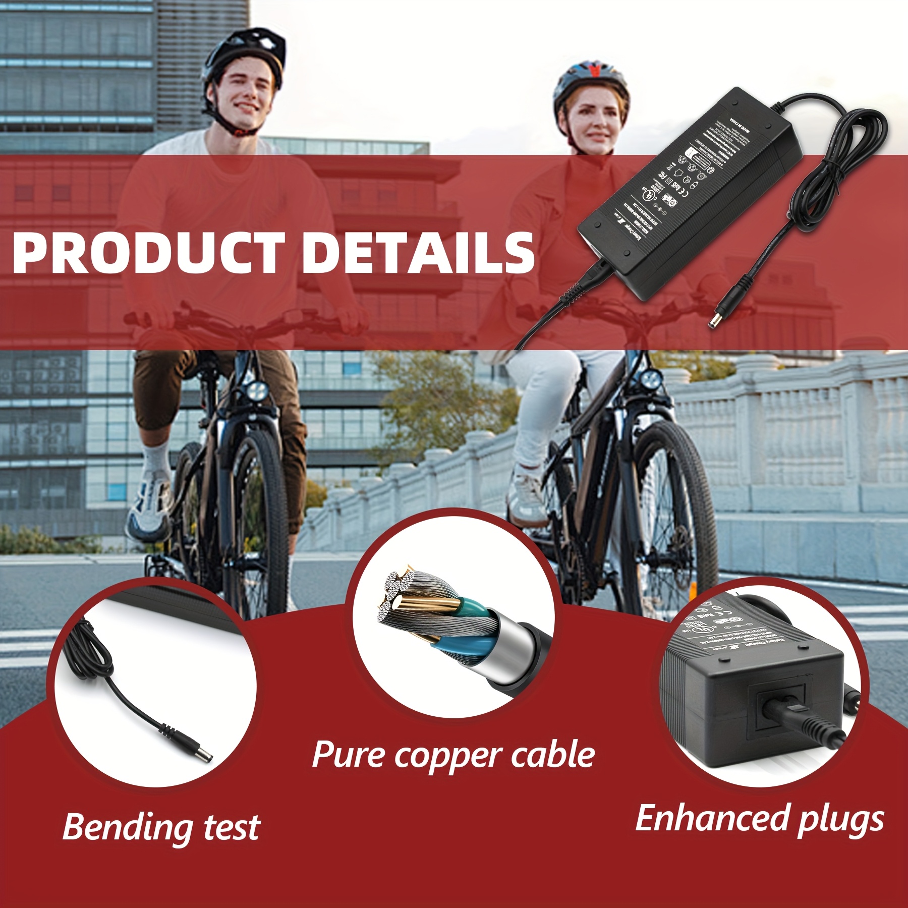 GO SOLID! Chargeur 54,6V 2A compatible avec Jasion RetroVolt vélo