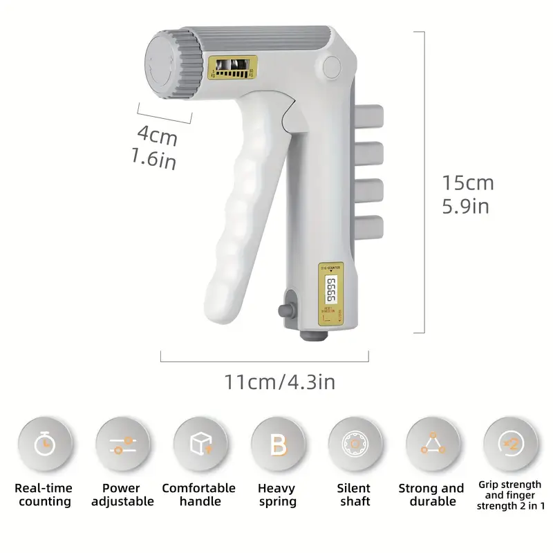11 132 lbs 5 60kg smart hand grip trainer with pressure sensor adaptive weight durable spring mechanical counter non slip for finger arm strength fitness office relax black white compact Product details 7