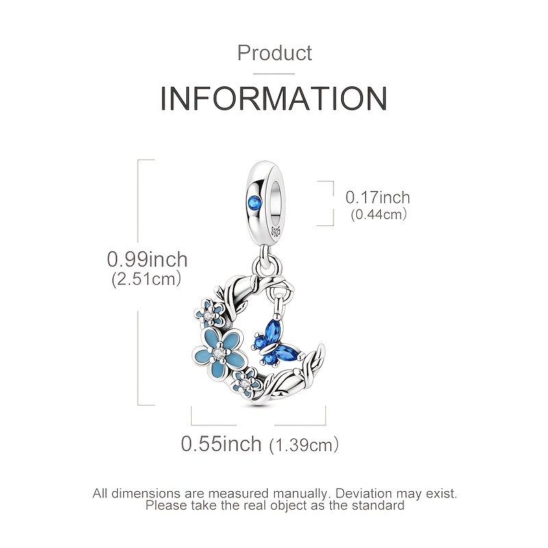S925 Silver Luminous Butterfly Flower Moon Pendant