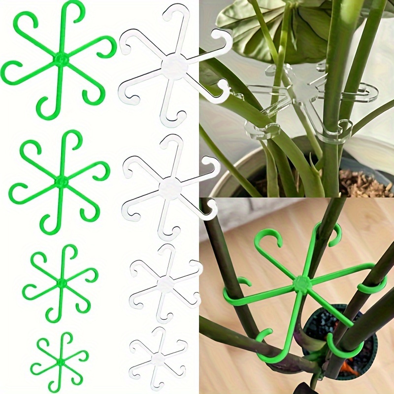 

4-pack Plant Support Clips, Adjustable Vine Stem Holders, Abs Plastic Climbing Plant Clips For Fixing And Uprighting, Flower Stem Folding Frame Gardening Tools