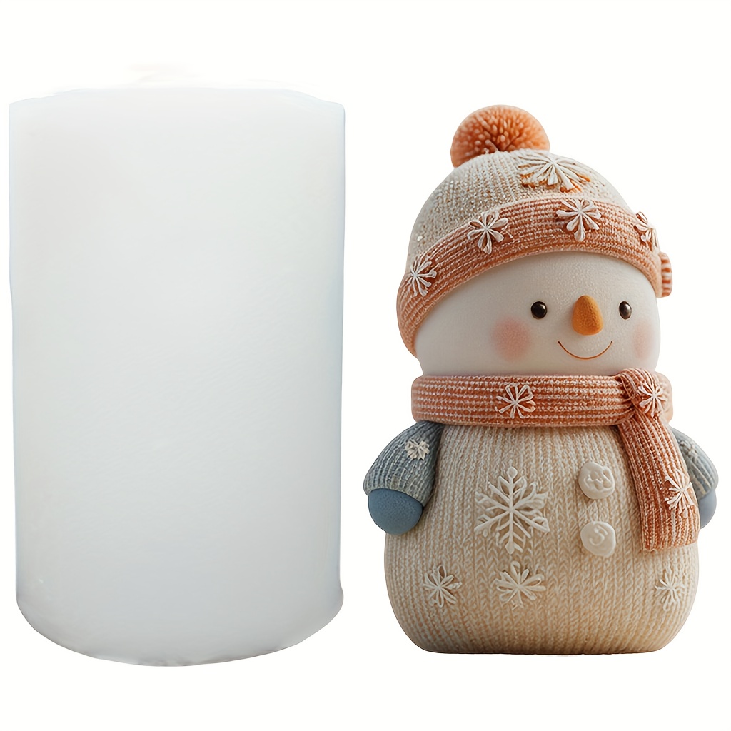 Snowman Shaped Silicone Mold Resin Mold Suitable For Making Candles, Plaster, , Diy Craft Mold Suitable For Christmas And Thanksgiving Craft Tools