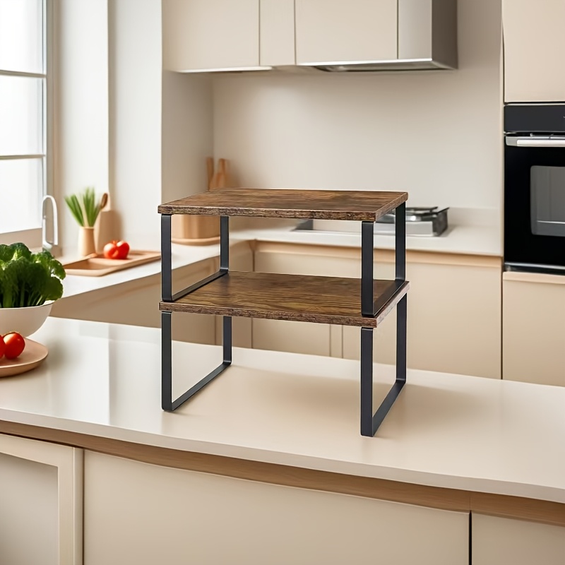 Küchenregal Aus Massivholz - Stapelbarer Organizer Für Gewürze & Utensilien