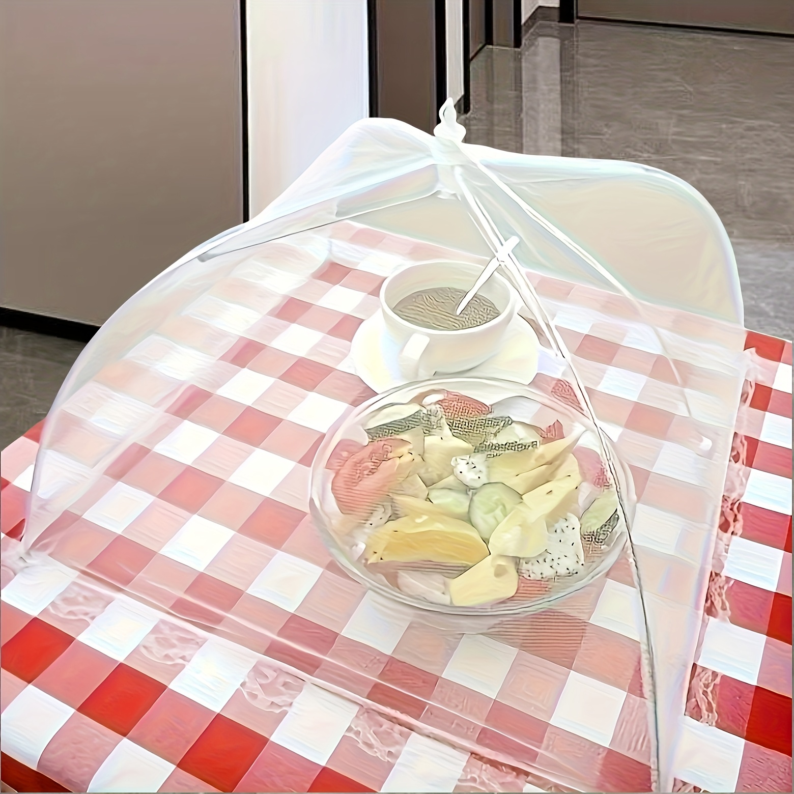 E-shop Weißes Moskitonetz | Großes Pop-Up Netz Lebensmittelabdeckung Zelt - Faltbar, Waschbar und Insektensicher, Ideal für Picknicks, Grillpartys,