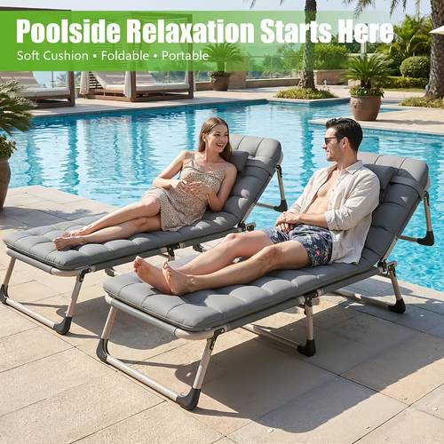 folding camping bed for backyard and relaxation 180 cm adjustable folding lounger adults travel the beach and camping easy to carry 600 pound weight capacity