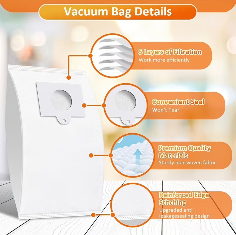 6pcs 53292 dustproof vacuum bag for   type q c hepa cloth suitable for 5055 50557 50558 20 53292 53291 bc2005 bc4002 200 400 60 70 700   vacuum cleaner cleaning bags details 1