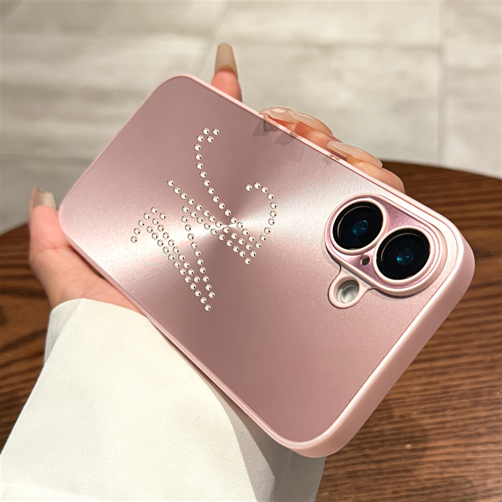 

Personalized Customized Rhinestone Name Luxury Soft Laser Phone Case For 15 14 11 Plus Lens Film Protective Back Cover