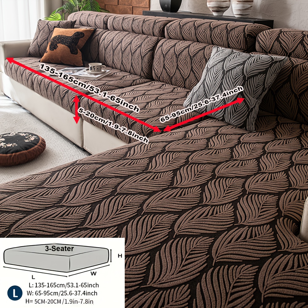 TEMU 1pc Stretchable Jacquard Sofa Cover - Fit For Single To 4-seater Couches, Machine Washable, Modern Home Decor