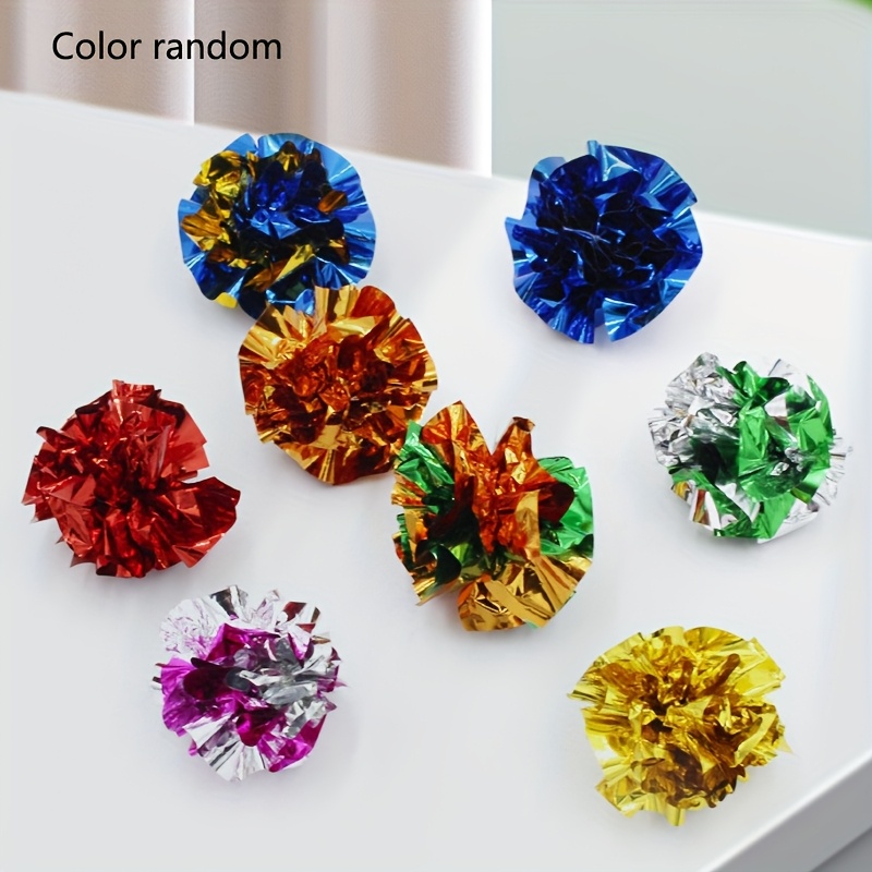 Image of 5/10pcs Random Rattle Ball Cat Toys Cat Teasing Tool Boredom Relief Cat Self-entertainment Ball Pet Supplies, Without Battery